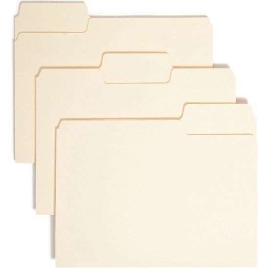 Picture of Smead SuperTab File Folders, Letter Size, 1/3 Cut, Manila, Box Of 100