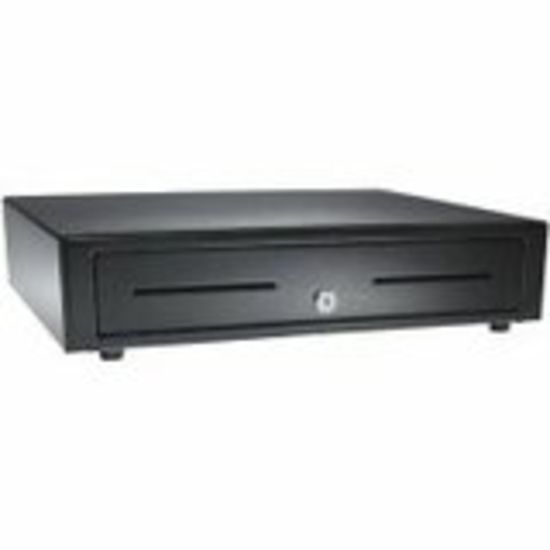 Picture of apg Genesis Cash Drawer - 5 Bill - 5 Coin - 2 Media SlotSerial Port, - Stainless Steel, Plastic - Black - 4.3in Height x 16.2in Width x 16.3in Depth