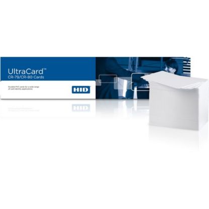 Picture of Fargo UltraCard - Mylar-backed polyvinyl chloride (PVC) - adhesive - 10 mil - CR-80 Card (3.37 in x 2.13 in) 500 card(s) cards - for FARGO Persona C30 Single-Side