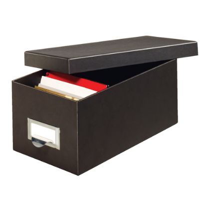 Picture of Globe-Weis 70% Recycled Index Card Storage Case, 5inH x 6 5/8inW x 11 5/8inD, For 4in x 6in Cards, Black