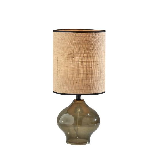 Picture of Adesso Emma Table Lamp, 22-1/4inH, Rattan Shade/Dark Green Base