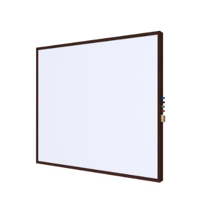 Picture of Ghent Impression Non-Magnetic Dry-Erase Whiteboard, Porcelain, 47-3/4in x 71-3/4in, White, Espresso Wood Frame