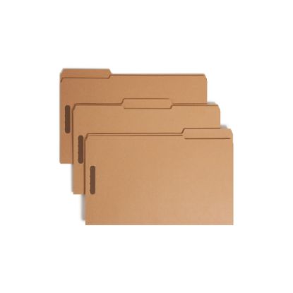 Picture of Smead Kraft Reinforced Tab Fastener Folders, Legal Size, 1/3 Cut, Pack Of 50