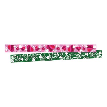 Picture of Barker Creek Double-Sided Border Strips, 3in x 35in, Hearts And Clover, Set Of 24