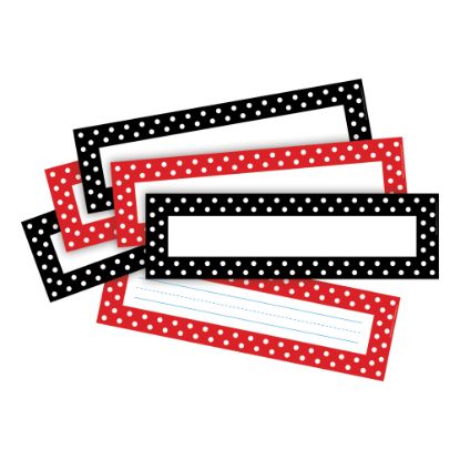 Picture of Barker Creek Bulletin Board Signs/Name Plates, 12in x 3 1/2in, Dots, Pack Of 72