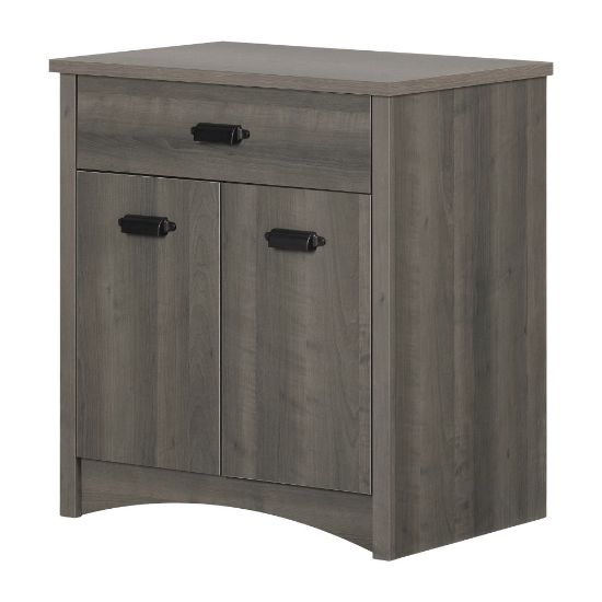 Picture of South Shore Gascony 27inW Printer Cabinet With Drawer, Gray Maple