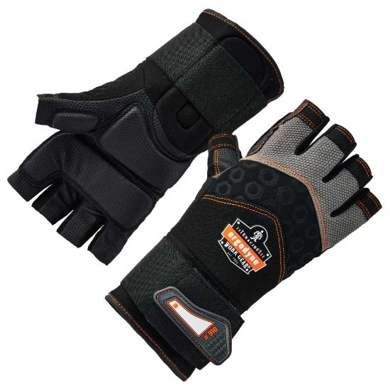 Picture of Ergodyne ProFlex 910 Half-Finger Impact Gloves With WristSupport, Large, Black