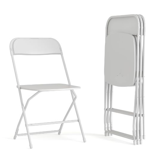 Picture of Flash Furniture Hercules Big And Tall Commercial Folding Chairs, White, Set Of 4 Chairs