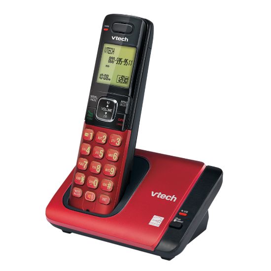 Picture of VTech DECT 6.0 Cordless Single Handset Phone with Caller ID/Call Waiting, Red