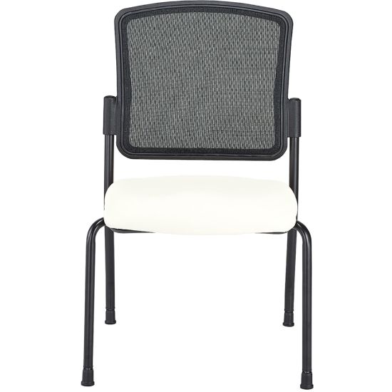 Picture of WorkPro Spectrum Series Mesh/Vinyl Stacking Guest Chair with Antimicrobial Protection, Armless, White, Set Of 2 Chairs, BIFMA Compliant