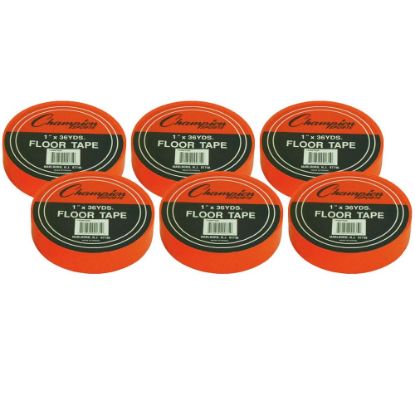 Picture of Champion Sports Floor Marking Tape, 1in x 36 yd., Orange, Pack Of 6 Rolls