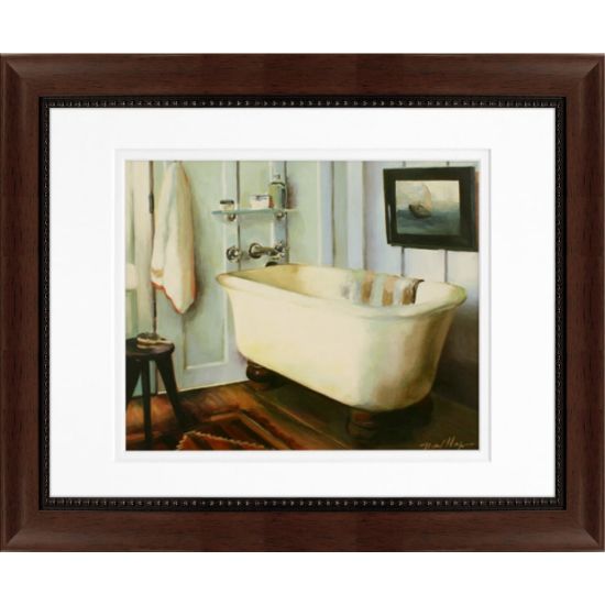 Picture of Timeless Frames Clayton Framed Bath Artwork, 11in x 14in, Brown, Cape Cod Cottage Tub