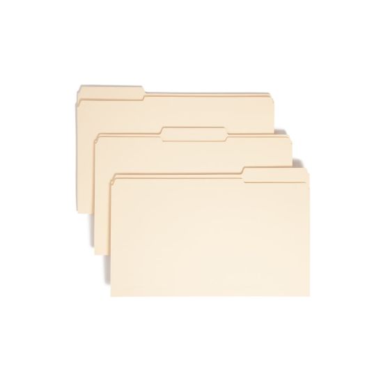 Picture of Smead Reinforced Tab File Folders, Legal Size, 1/3 Cut, Manila, Box Of 100