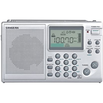 Picture of Sangean ATS-405 Radio Tuner - 36 x AM, 36 x FM - LCD Display - Cable - Headphone - 4 x AA - Desktop