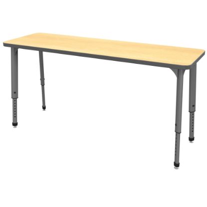 Picture of Marco Group Apex Series Adjustable Rectangle 60inW Student Desk, Fusion Maple/Gray