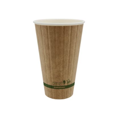 Picture of Planet+ Compostable Hot Cups, Double-Wall, 16 Oz, Brown, Pack Of 600 Cups