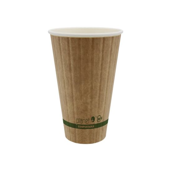 Picture of Planet+ Compostable Hot Cups, Double-Wall, 16 Oz, Brown, Pack Of 600 Cups