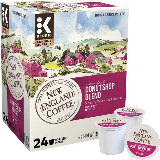 Picture of New England Coffee Single-Serve K-Cups, Light Roast, Donut Shop, Box Of 24 K-Cups