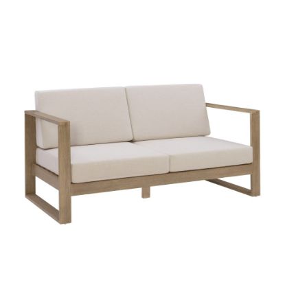 Picture of Linon Boleyn Outdoor 2-Seater Sofa, 33inH x 62-7/8inW x 30-1/4inD, Beige/Natural