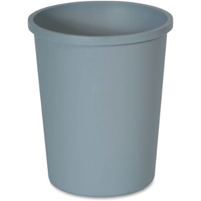 Picture of Rubbermaid Commercial Untouchable 11-Gallon Waste Container - 11 gal Capacity - Round - Crack Resistant, Durable - 18.8in Height x 15.8in Diameter - Plastic - Gray - 1 Each