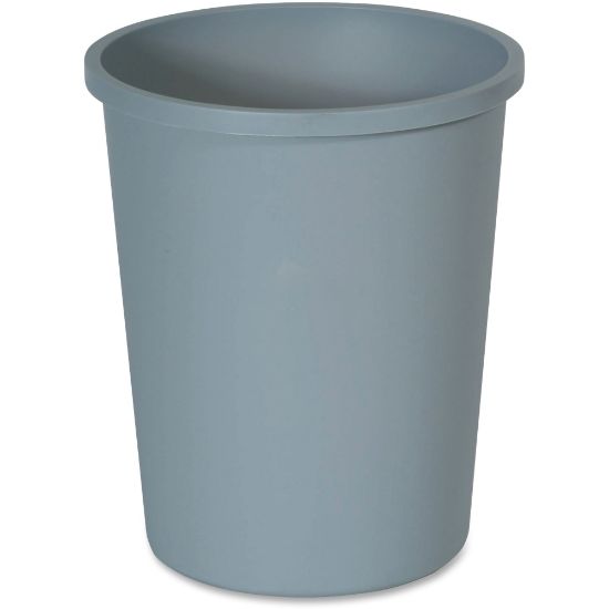 Picture of Rubbermaid Commercial Untouchable 11-Gallon Waste Container - 11 gal Capacity - Round - Crack Resistant, Durable - 18.8in Height x 15.8in Diameter - Plastic - Gray - 1 Each