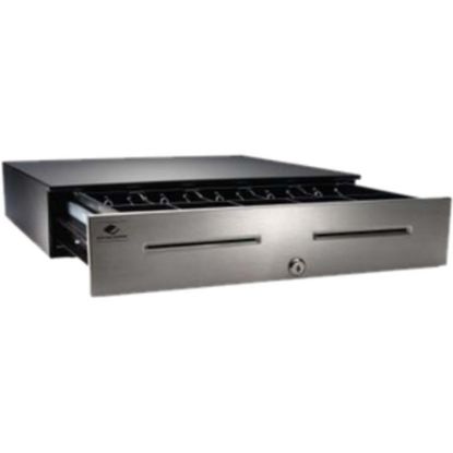 Picture of apg Legend Cash Drawer - USD 5 Bill - 5 Coin - 2 Media Slot - Stainless Steel, Steel - Black - 4.2in Height x 18in Width x 16.7in Depth