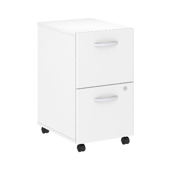 Picture of Bush Business Furniture Studio C 20-1/4inD Vertical 2-Drawer Mobile File Cabinet, White, Delivery