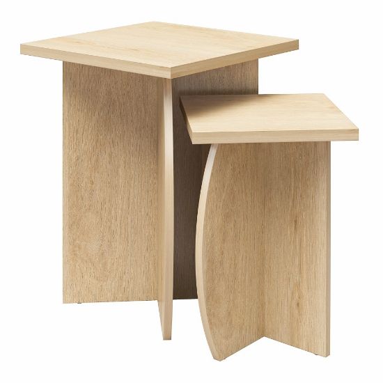 Picture of Ameriwood Home Novogratz Voler Nesting End Tables, 24-5/8inH x 18-15/16inW x 18-15/16inD, Light Oak, Set Of 2 Tables