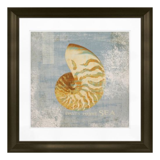 Picture of Timeless Frames Marren Framed Wall Artwork, 12in x 12in, Listen To The Sea