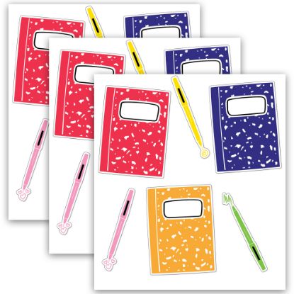 Picture of Carson Dellosa Education Cut-Outs, Notebooks And Pens, 36 Cut-Outs Per Pack, Set Of 3 Packs