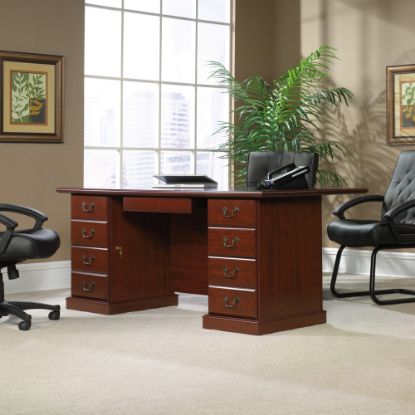 Picture of Sauder Heritage Hill 71inW Executive Computer Desk, Classic Cherry