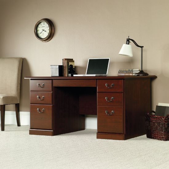 Picture of Sauder Heritage Hill 60inW Executive Computer Desk, Classic Cherry