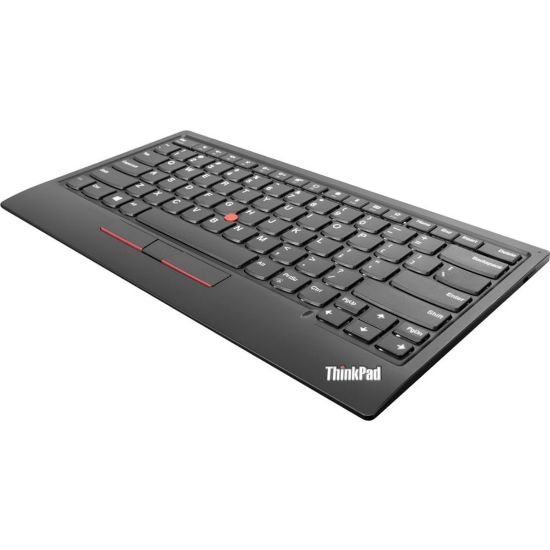 Picture of Lenovo ThinkPad TrackPoint Keyboard II (US English) - Wired/Wireless Connectivity - Bluetooth - 2.40 GHz - USB Type A Interface - English (US) - Notebook - Trackpoint - Windows, Android, PC - Black