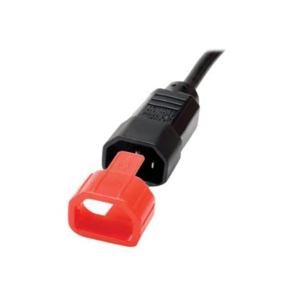 Picture of Tripp Lite PDU Plug Lock Connector C14 Power Cord to C13 Outlet Red 100pk - Cable removal lock - red