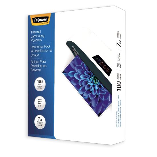 Picture of Fellowes Clear Laminating Pouches, 9in x 11 1/2in, 7 Mil Thickness, Glossy, Pack Of 100