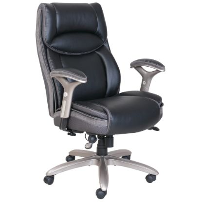 Picture of Serta Smart Layers Jennings Big & Tall Ergonomic Bonded Leather High-Back Executive Office Chair, Black/Slate