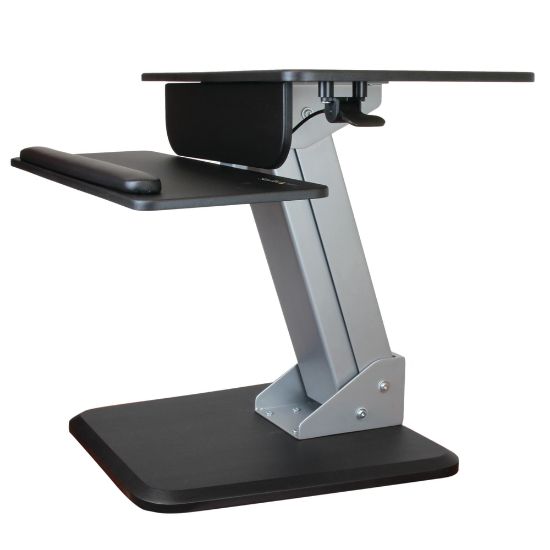 Picture of StarTech.com Sit-to-Stand Workstation, 6 5/16inH x 26 13/16inW x 33 3/4inD, Black/Silver