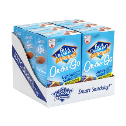 Picture of Blue Diamond Lightly Salted Low-Sodium Almonds, 0.63 Oz, Pack Of 42 On-The-Go Pouches