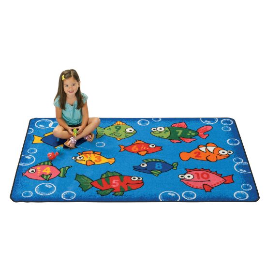 Picture of Carpets for Kids KID$Value Rugs Something Fishy Activity Rug, 4ft x 6ft , Blue