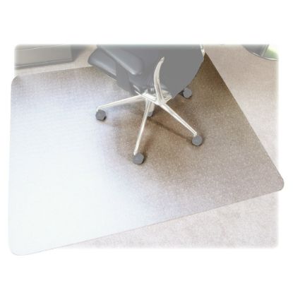 Picture of Floortex Polycarbonate Rectangular Chair Mat For Thick Carpet, 53in x 48in, Clear