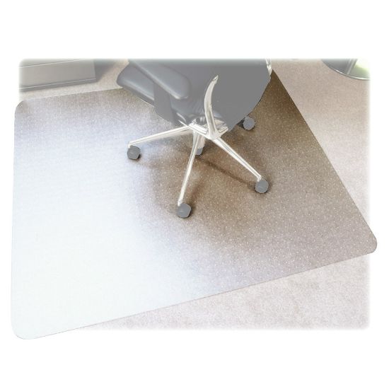 Picture of Floortex Polycarbonate Rectangular Chair Mat For Thick Carpet, 53in x 48in, Clear