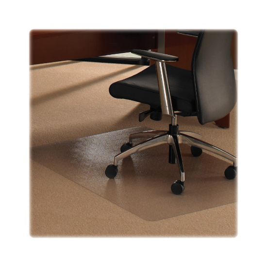 Picture of Floortex Polycarbonate Rectangular Chair Mat For Thick Carpet, 35in x 47in, Clear