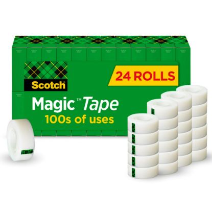 Picture of Scotch Magic Tape, Invisible, 3/4 in. x 1000 in., 24 Tape Rolls, Clear, Home Office, Back to School Supplies and College Essentials for Students and Teachers