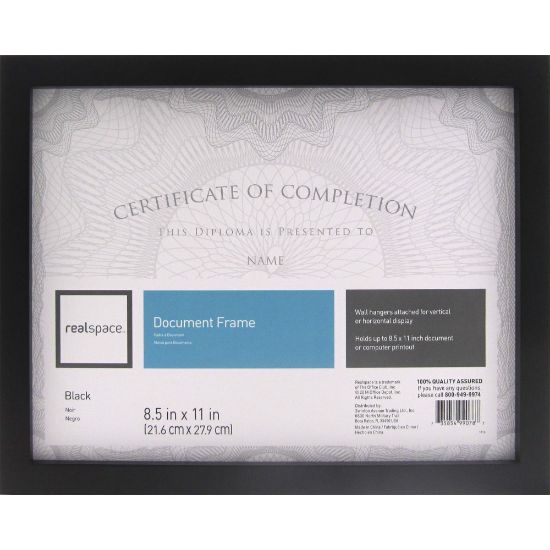 Picture of Realspace Photo/Document Frame, Gallery, 8-1/2in x 11in, Black