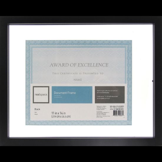 Picture of Realspace Gallery Floating Document Frame, 11in x 14in, Black