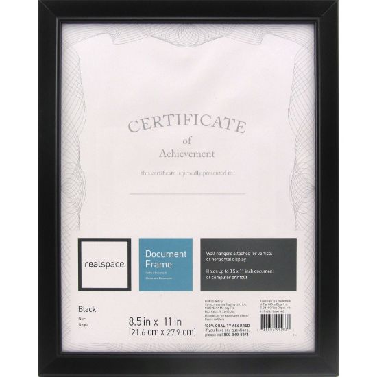 Picture of Realspace Photo/Document Frame, Cornell, 8-1/2in x 11in, Black