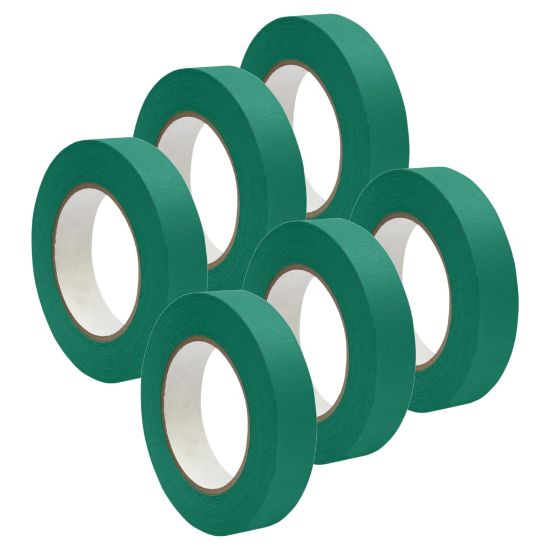 Picture of DSS Distributing Premium-Grade Masking Tape, 3in Core, 1in x 55 Yd., Green, Pack Of 6