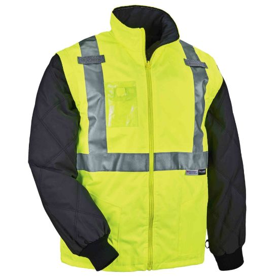 Picture of Ergodyne GloWear 8287 Type R Class 2 High-Visibility Thermal Jacket With Removable Sleeves, 5X, Lime