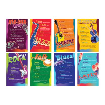 Picture of North Star Teacher Resources Music Genres Bulletin Board Set, 11in x 17in, Multicolor