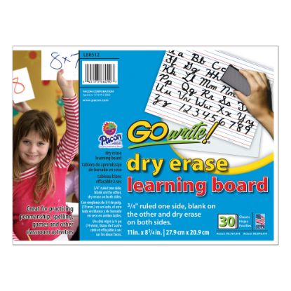 Picture of GoWrite! Dry-Erase Double-Sided Learning Boards, 11in x 8 1/4in, White, Pack Of 30